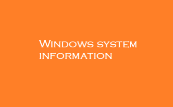 Windows system information